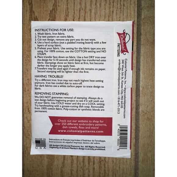 Aunt Martha's Embroidery Transfer Pattern (lot of 3 - Tractor; Snowmen; Birds) - Picture 5 of 5